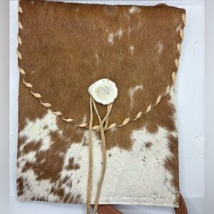 New Abbie Caplin Handmade Leather hide with hair bag shoulder crossbody
